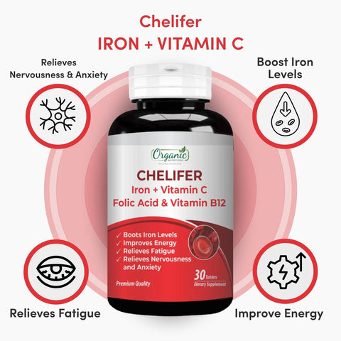 Chelifer Iron + Vitamin C - Organic Nutritions